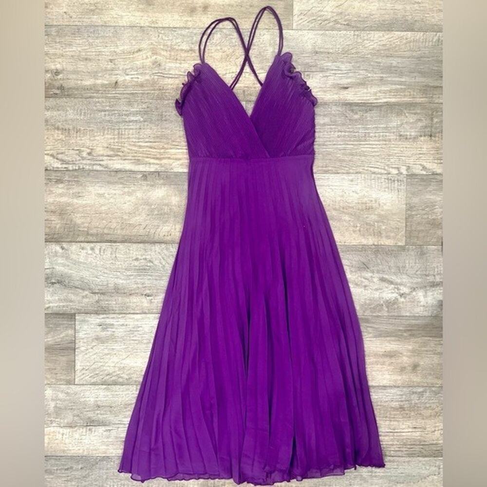 ZARA Purple Pleated Midi Dress NWT Wedding Guest Garden Party M - Picture 15 of 16